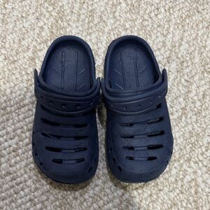 Kids Navy Blue Slip-On Clogs